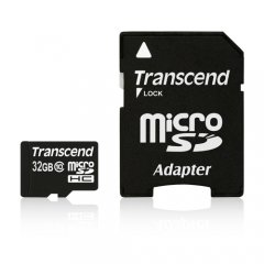 Transcend MicroSDHC 32GB Card Class 10 + SD adapter